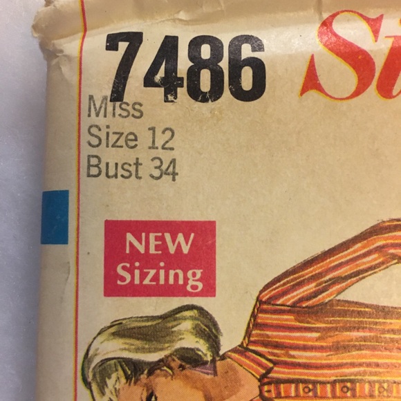 Simplicity Vintage Pattern #7486 Miss Size 12, Bust 34; New - Picture 2 of 6